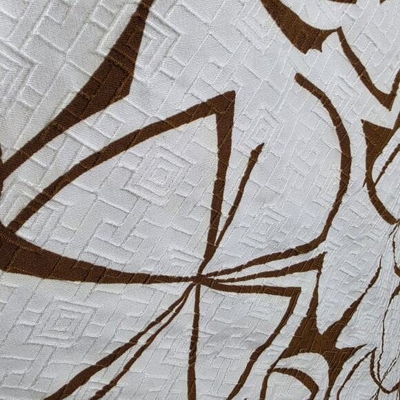 VTG Handmade Brown/White Abstract Floral Open Back Maxi Halter Dress, sz Small - Picture 7 of 7